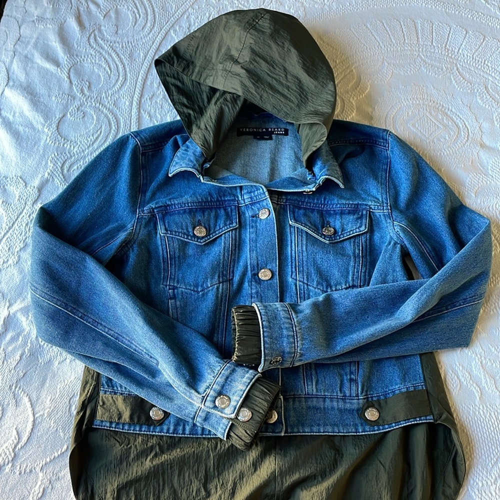 Veronica Beard Shani mixed-media denim jacket